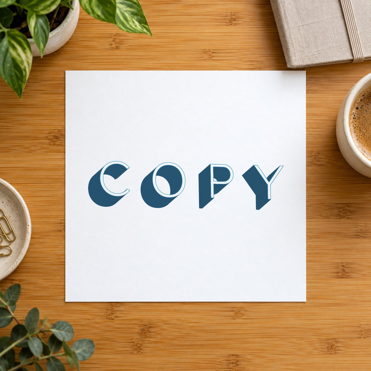 "Copy" impression shown close up, rectangular imprint at 1/2 x 1-5/8 in
