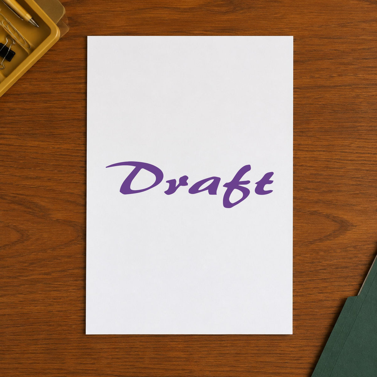 "Draft" stamp impression made with pre-inked Xstamper 1819