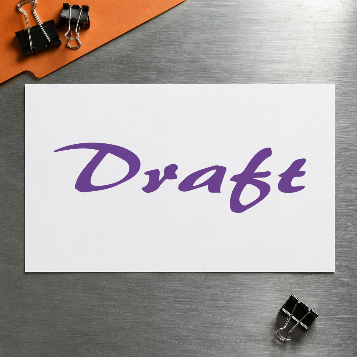Crisp "Draft" imprint produced by the Purple Draft Review Stamp