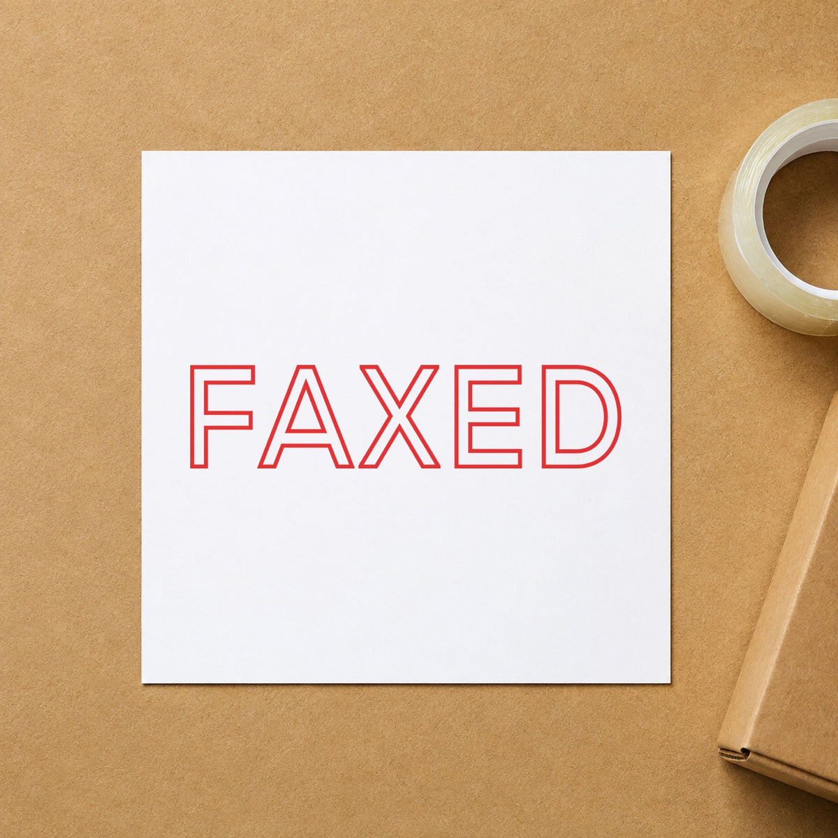 "Faxed" stamp impression made with pre-inked Xstamper 1346