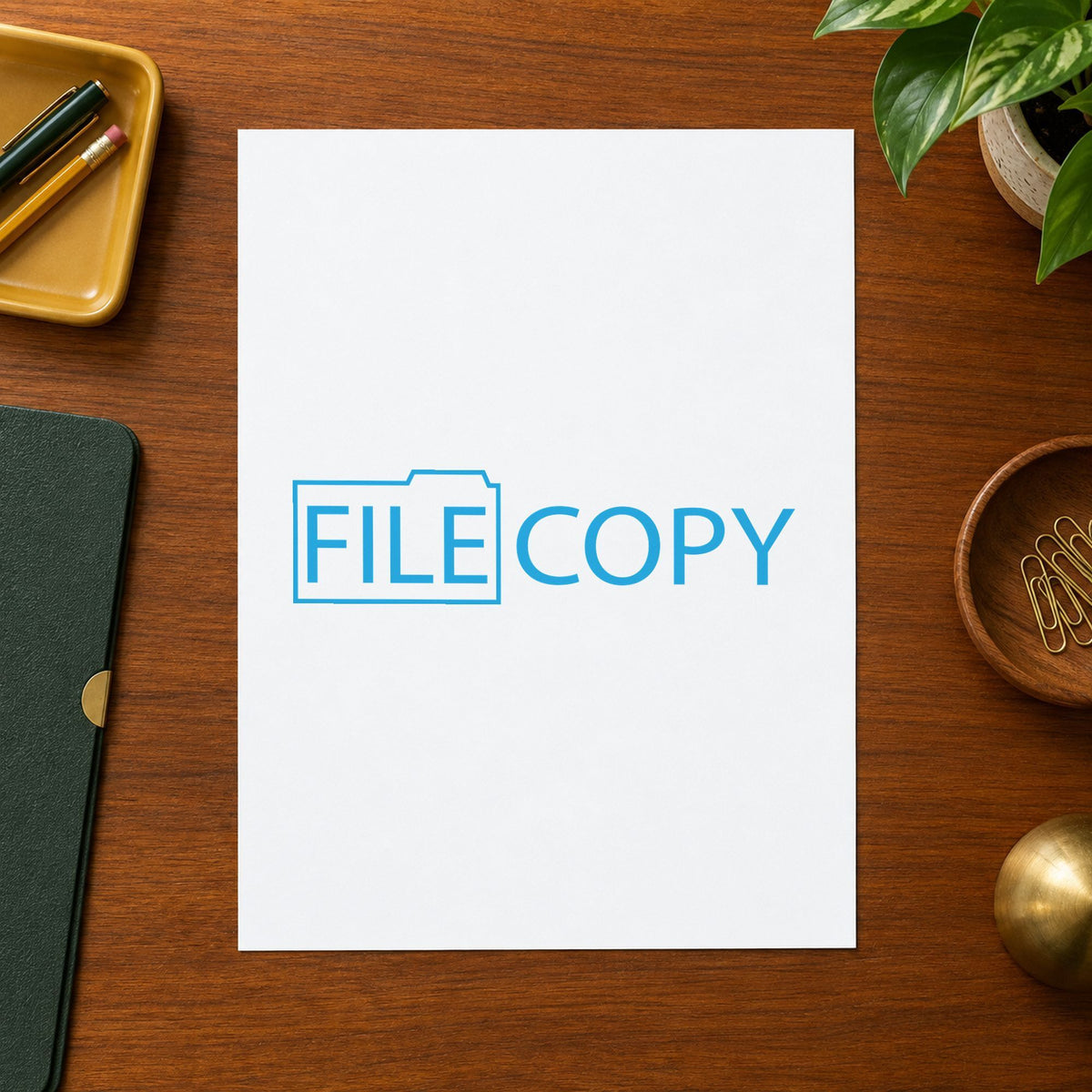 "File copy" imprint at 1-5/8 x 1/2 in, no separate ink pad required