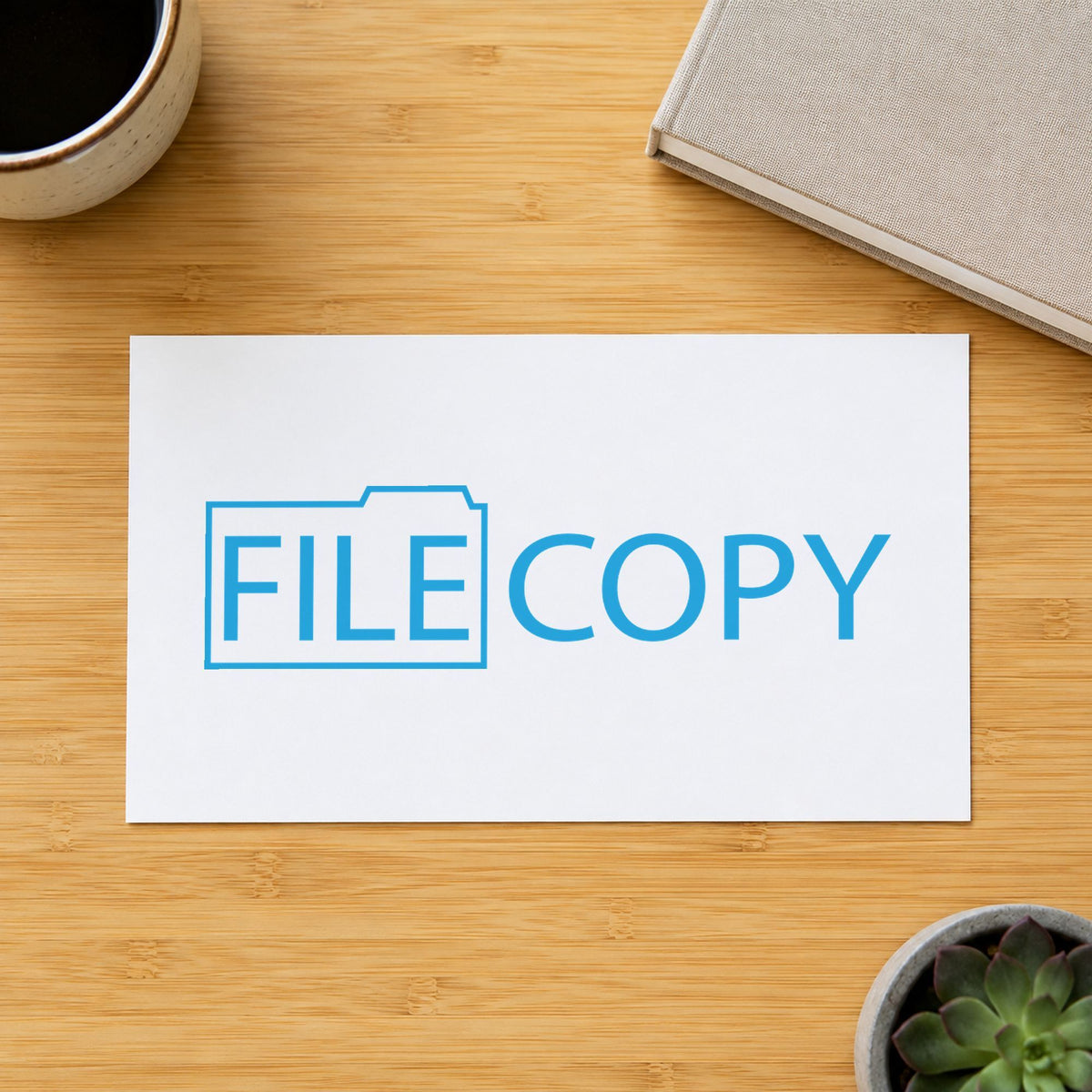 Blue File Copy Stamp leaving a clean "File copy" impression