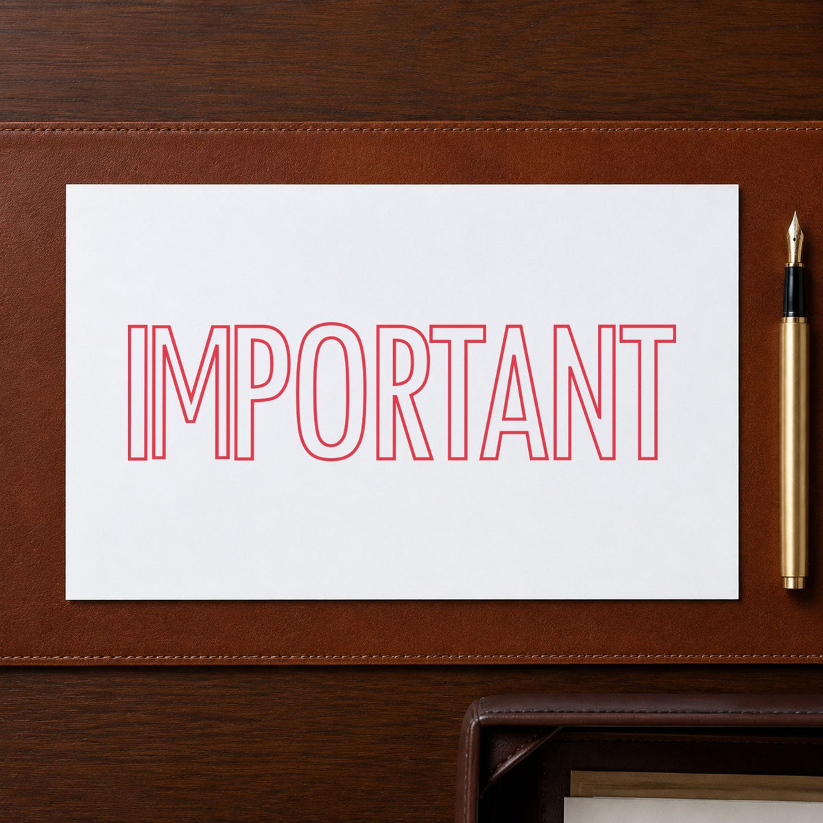 "Important" imprint from fixed stock wording, no customization needed