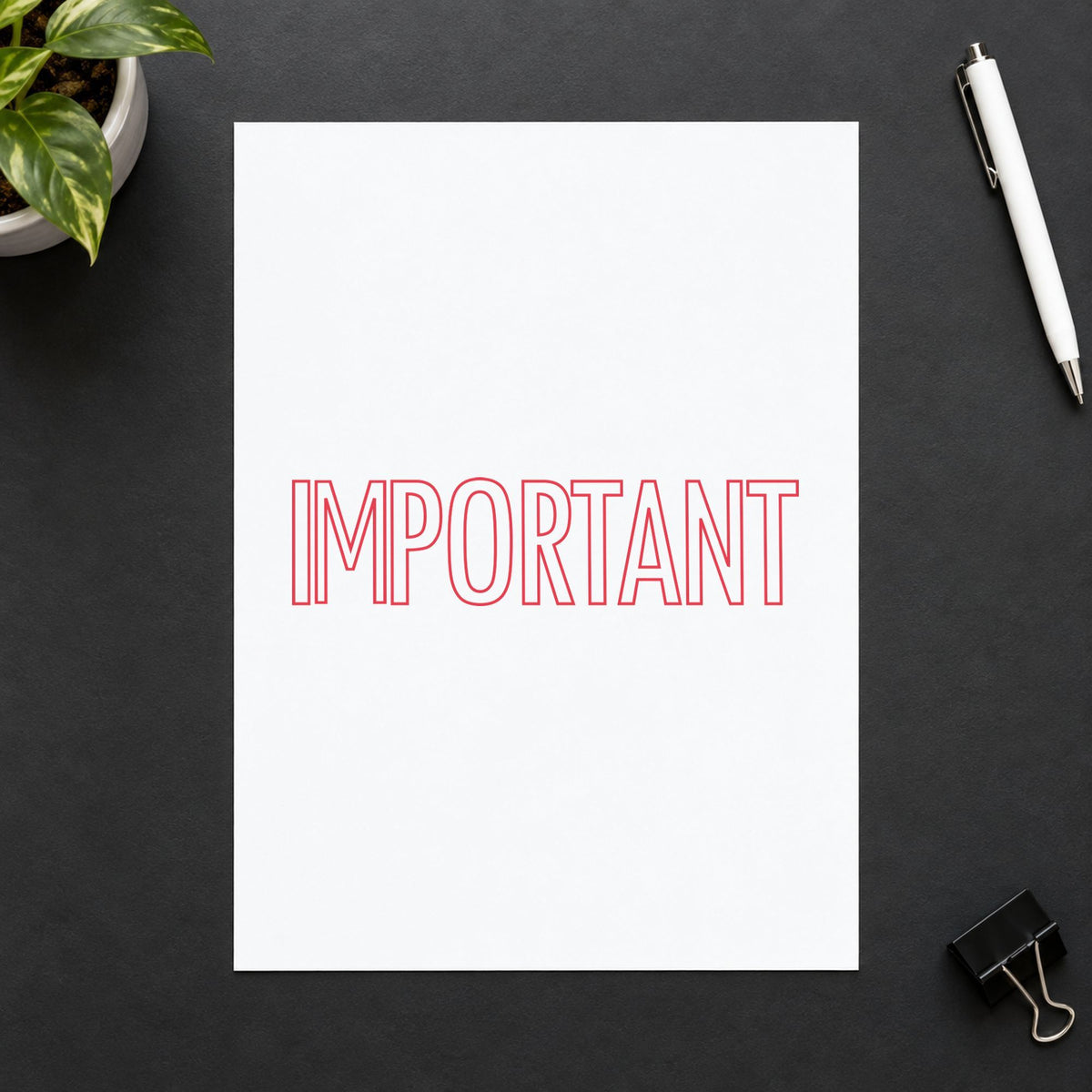 "Important" stamp mark in everyday office use, Xstamper 1007