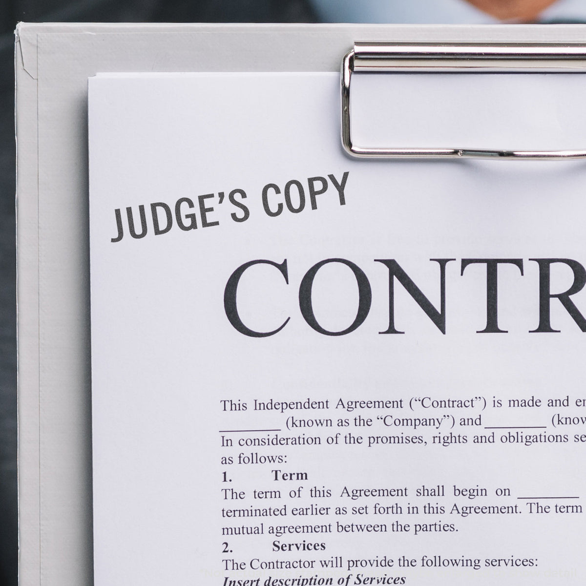 "Judge's copy" imprint used to flag items for handling, Xstamper Judge's Copy Stamp