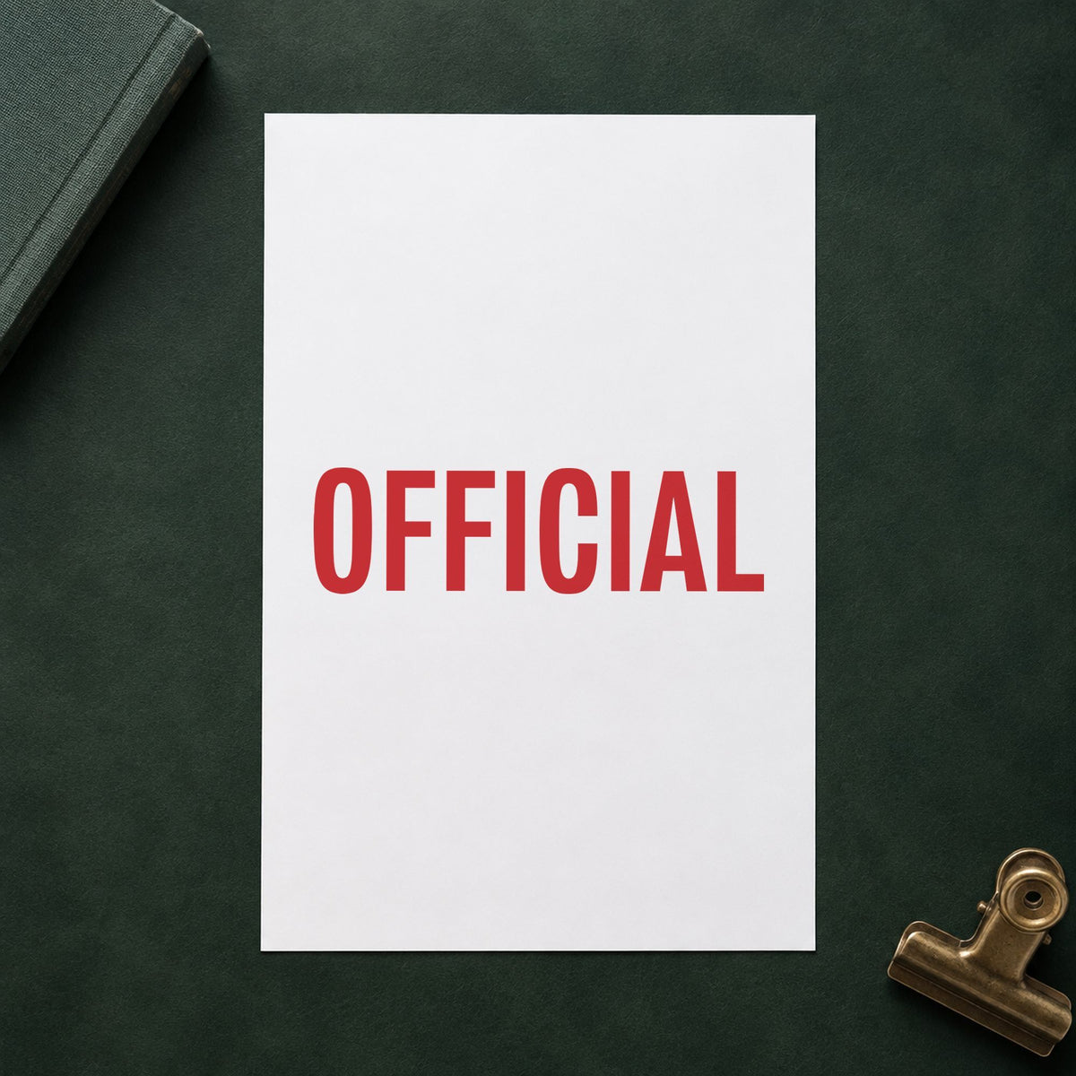Crisp "Official" imprint produced by the Xstamper Official Stamp
