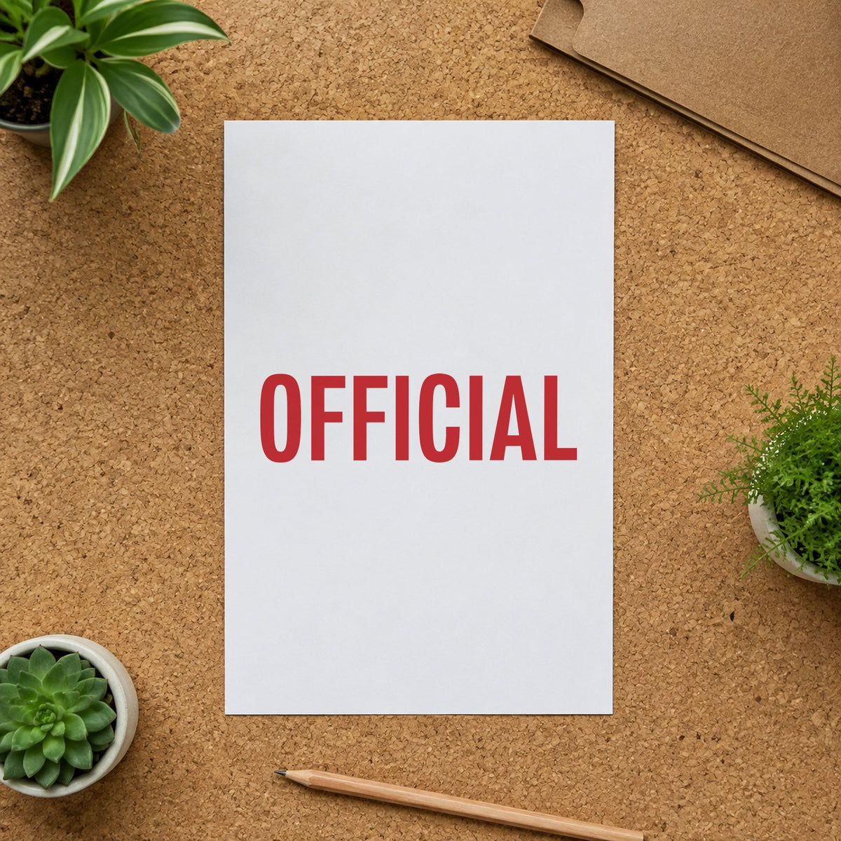 "Official" mark added to paperwork with a pre-inked Xstamper stamp
