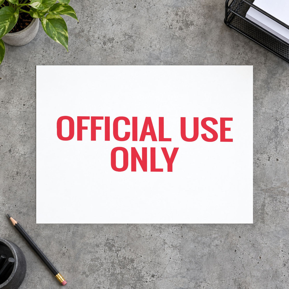 "Official use only" imprint stamped on a document with the Xstamper Official Use Only Document Stamp