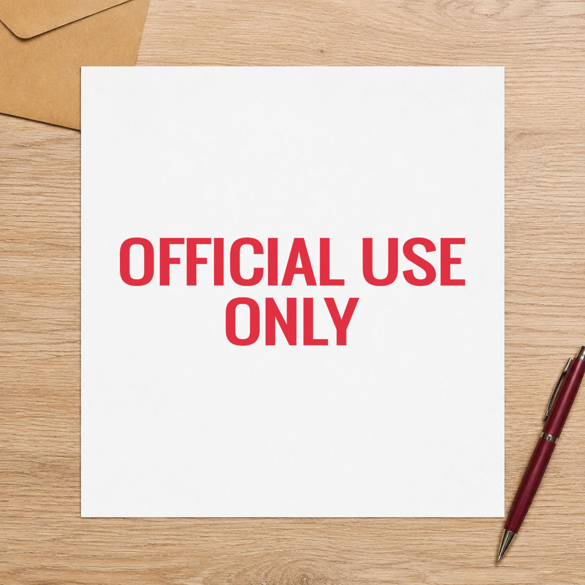 "Official use only" stamp impression made with pre-inked Xstamper 1052
