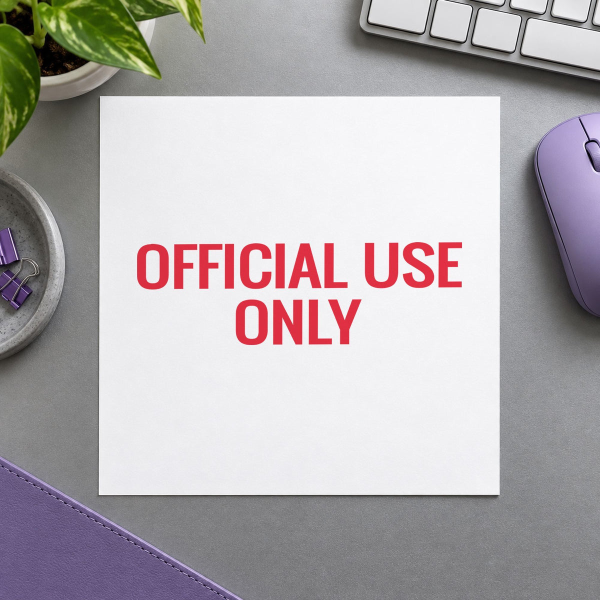 "Official use only" stamp mark in everyday office use, Xstamper 1052