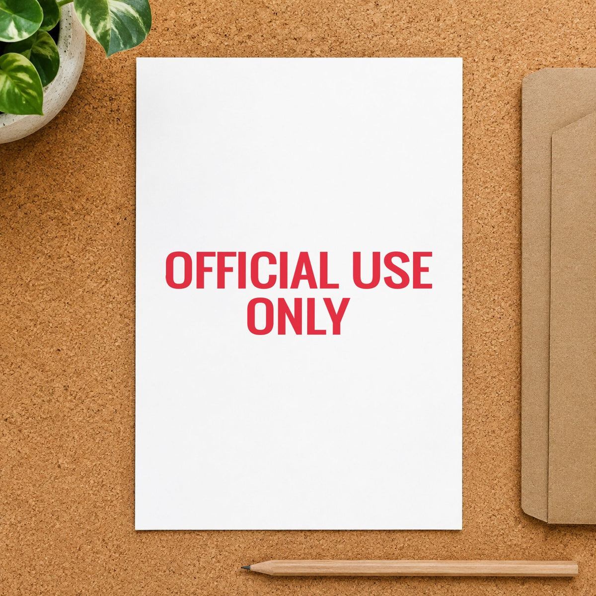 "Official use only" impression shown close up, rectangular imprint at 1/2 x 1-5/8 in