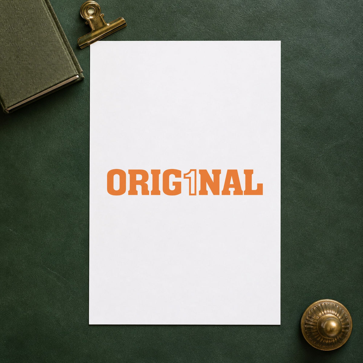 Orig1Nal Stamp leaving a clean "Orig1Nal" impression