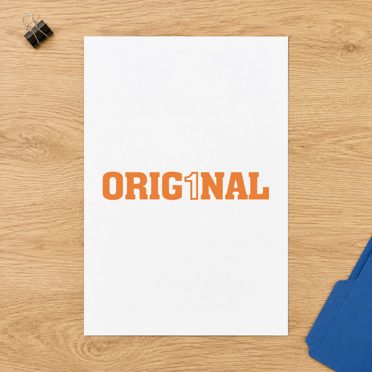 "Orig1Nal" impression shown close up, rectangular imprint at 1-5/8 x 1/2 in