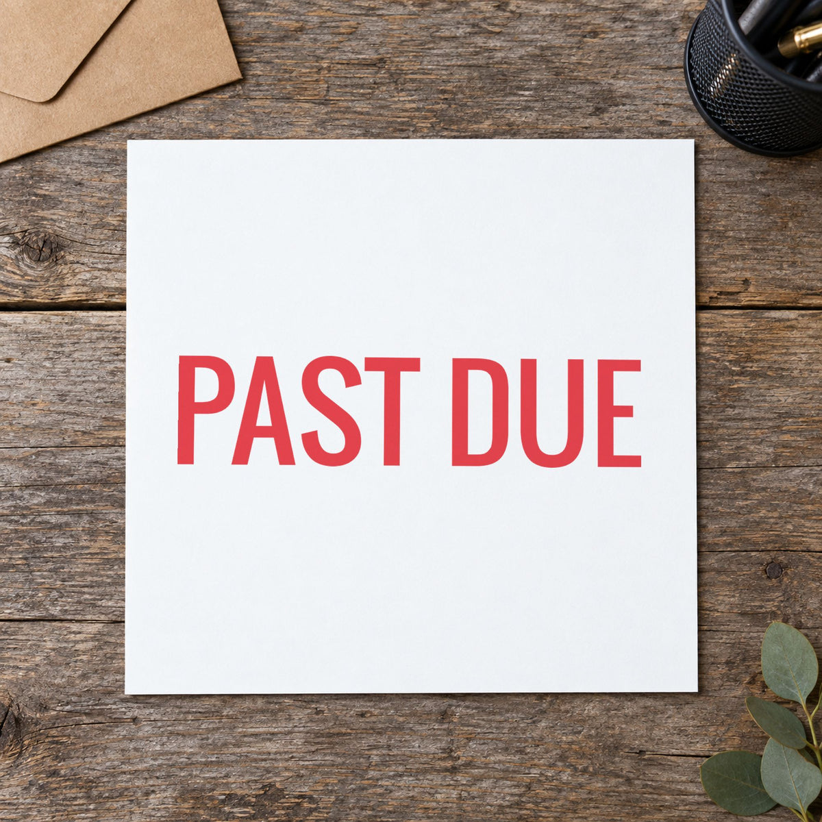 "Past due" mark added to paperwork with a pre-inked Xstamper stamp