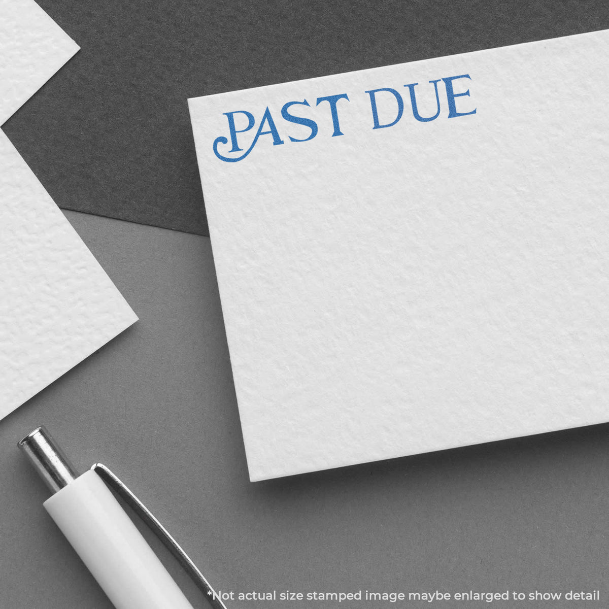 "Past due" imprint used to flag items for handling, Xstamper Past Due Invoice Stamp