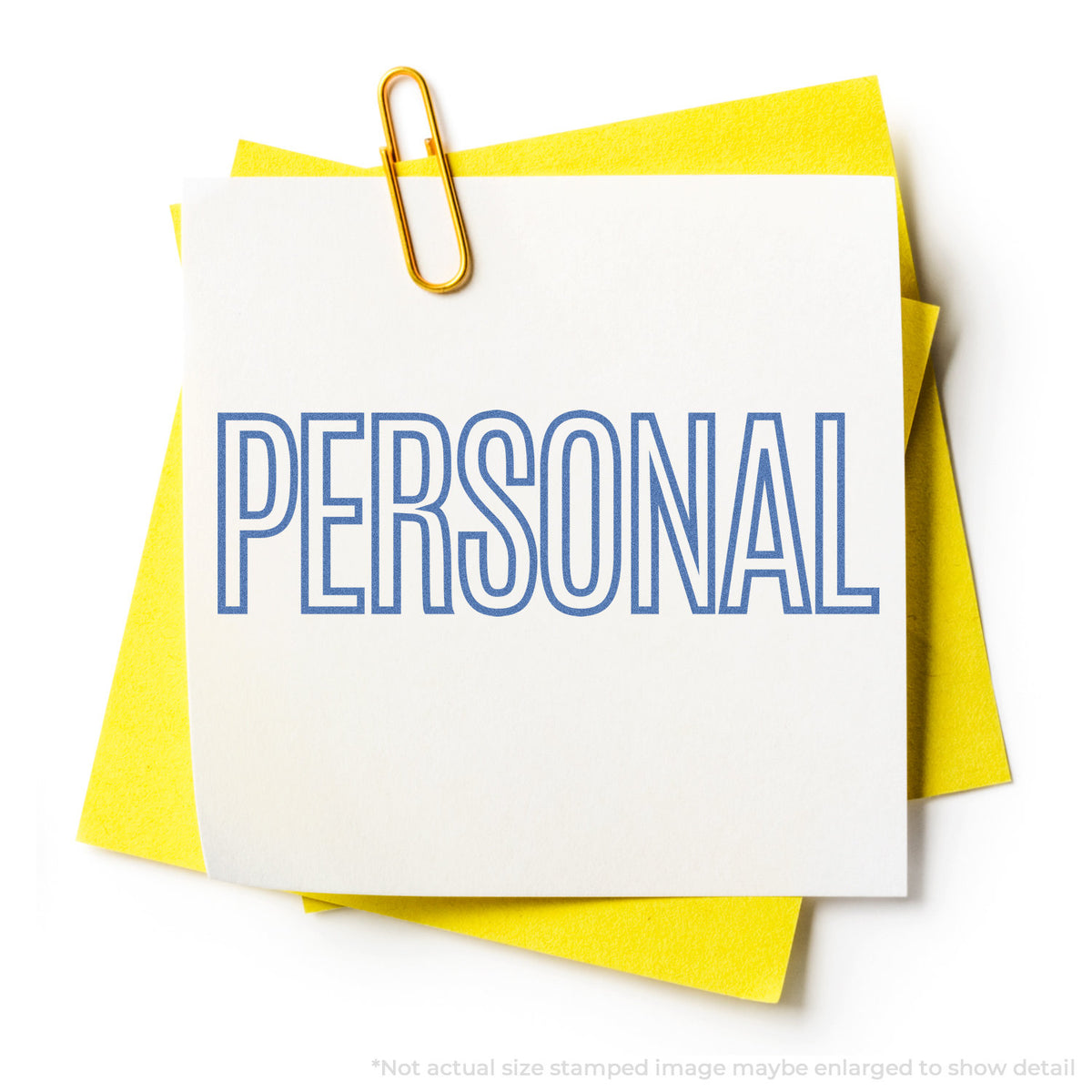 "Personal" stamp impression on light paper stock, Personal Correspondence Stamp – Blue Pre-Inked Xstamper