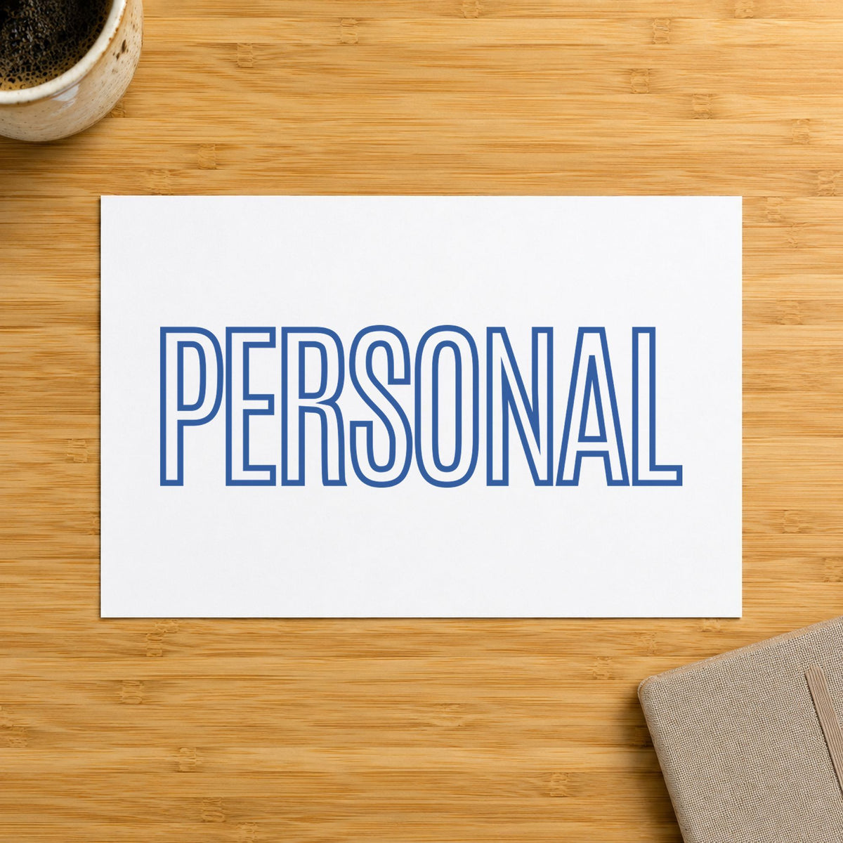 Personal Correspondence Stamp – Blue Pre-Inked Xstamper leaving a clean "Personal" impression