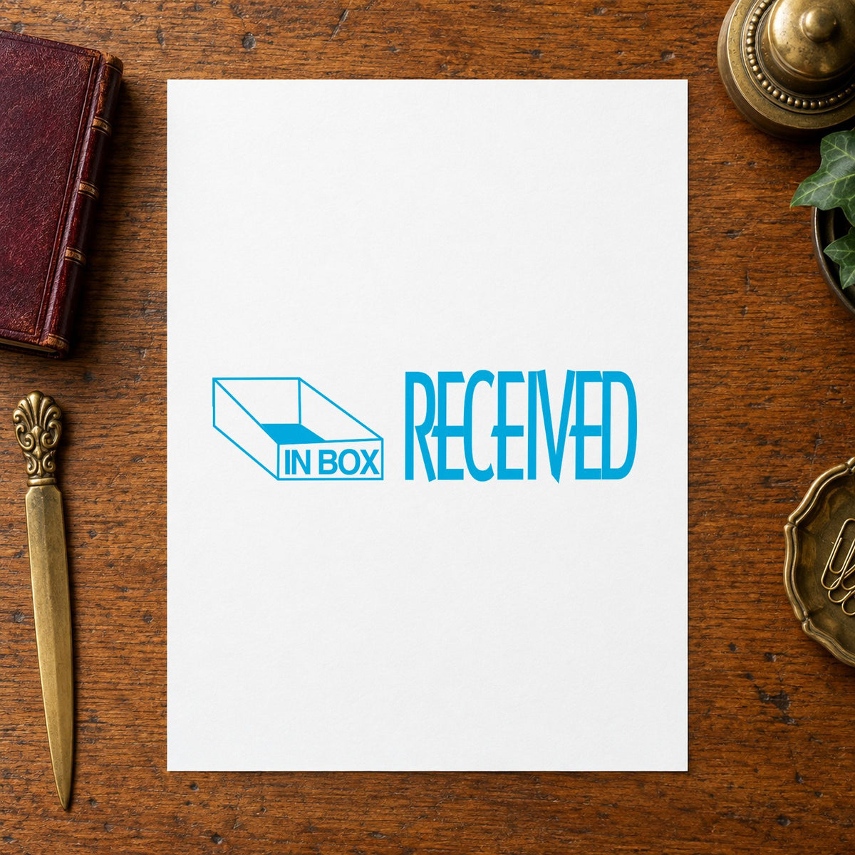 "Received" stamp impression made with pre-inked Xstamper 1823