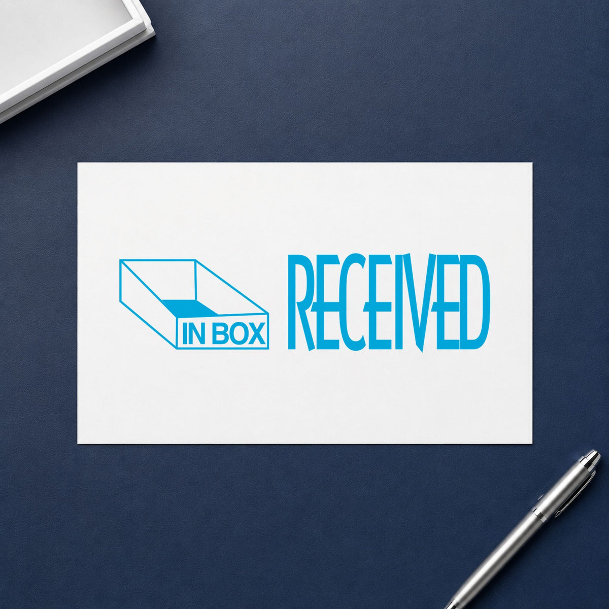 Crisp "Received" imprint produced by the Received Stamp – Blue Pre-Inked Xstamper