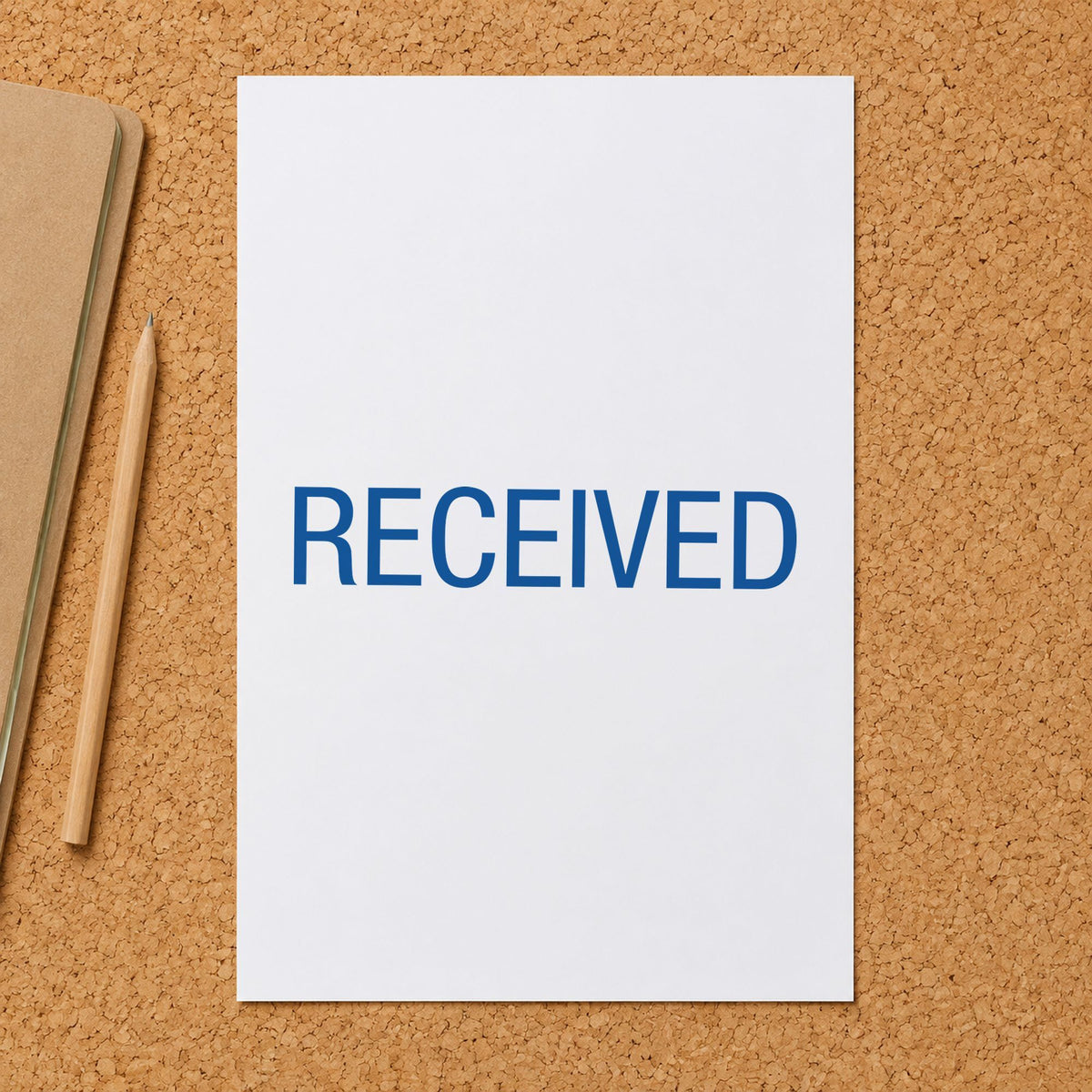 "Received" mark added to paperwork with a pre-inked Xstamper stamp