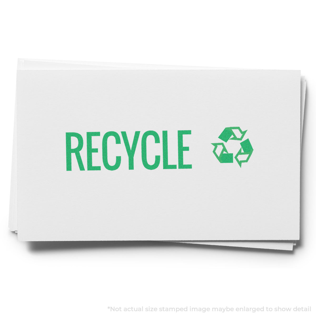"Recycle" imprint used to flag items for handling, Green Recycle Instruction Stamp