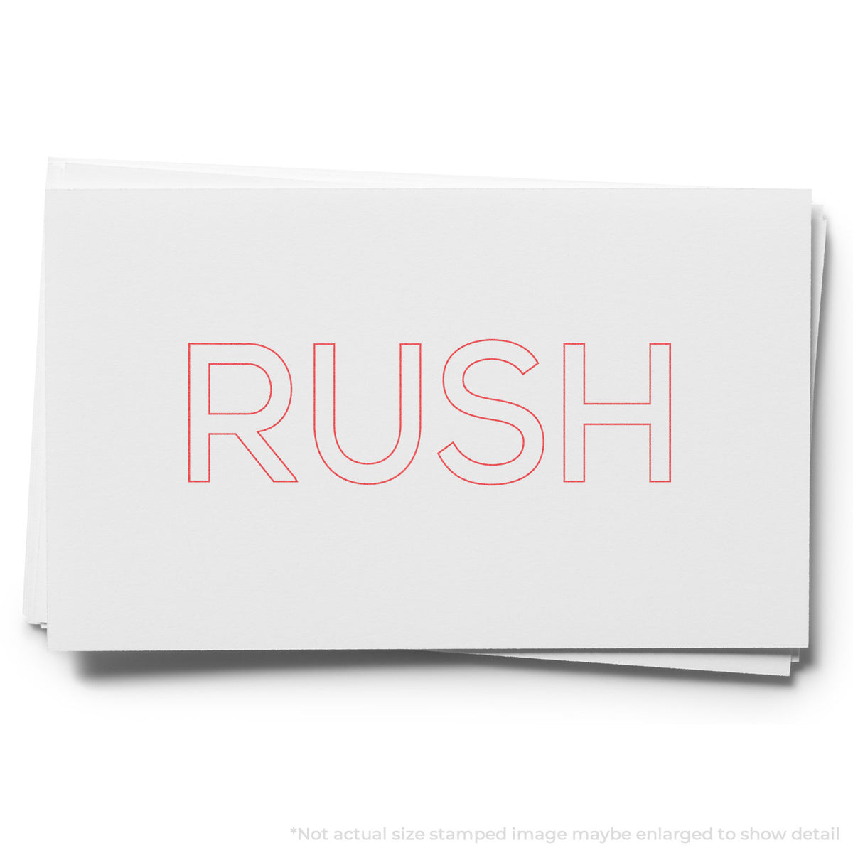 "Rush" mark stamped for document handling, Xstamper 1004 stamp