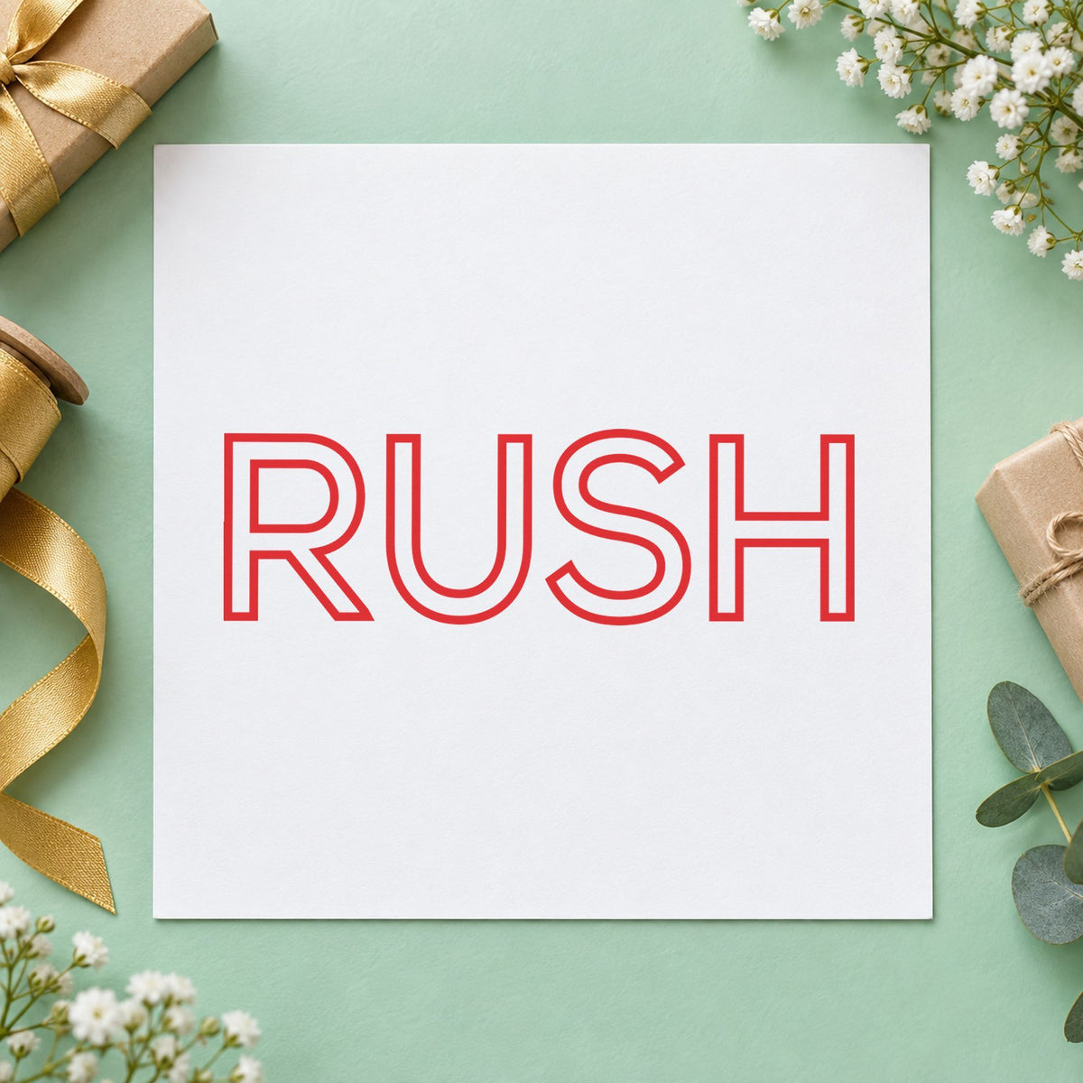 Crisp "Rush" imprint produced by the Red Rush Stamp