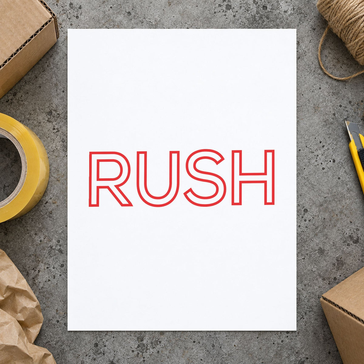 Marking a page "Rush" with the Red Rush Stamp