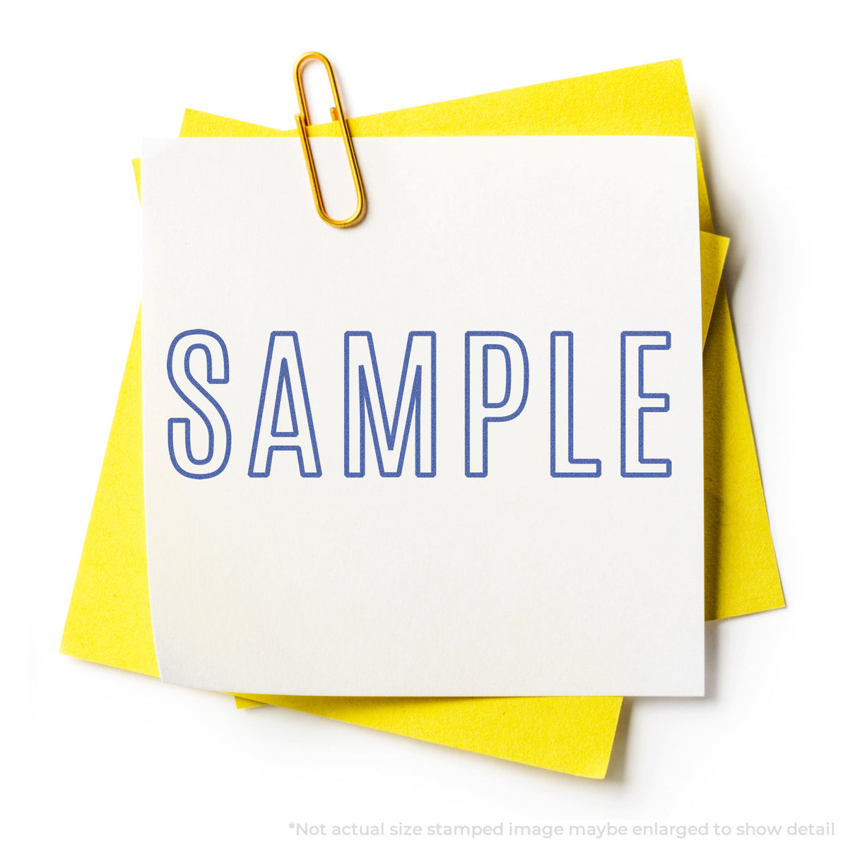 "Sample" stamp impression on light paper stock, Xstamper Sample Document Stamp