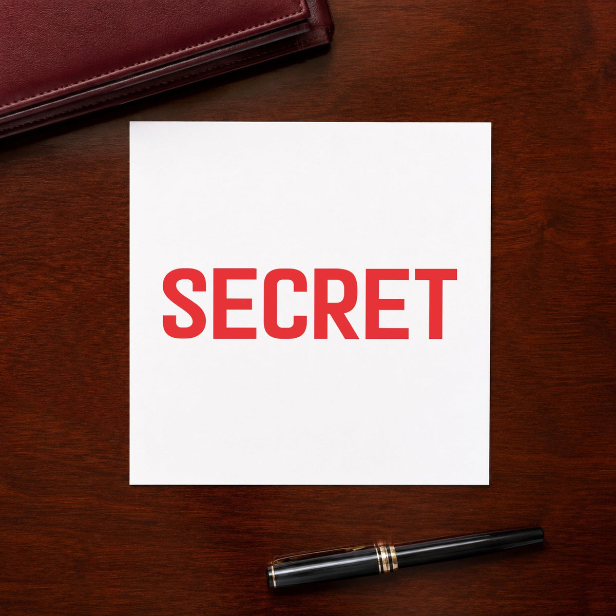 "Secret" mark added to paperwork with a pre-inked Xstamper stamp