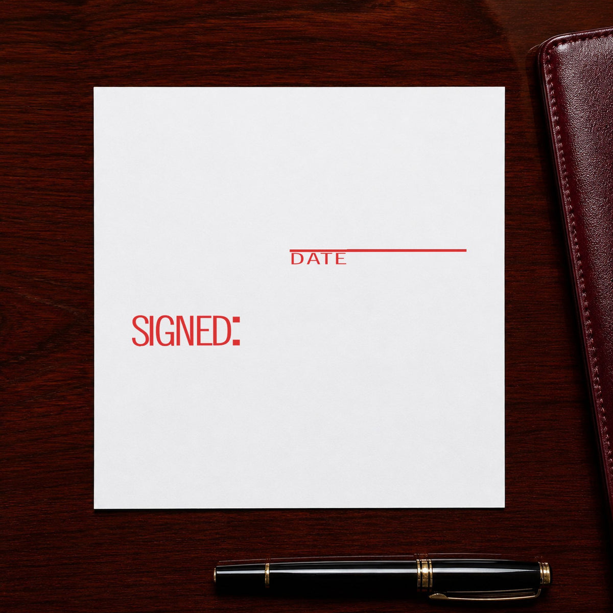 Marking a page "Signed: date" with the Signed: Date Text Stamp