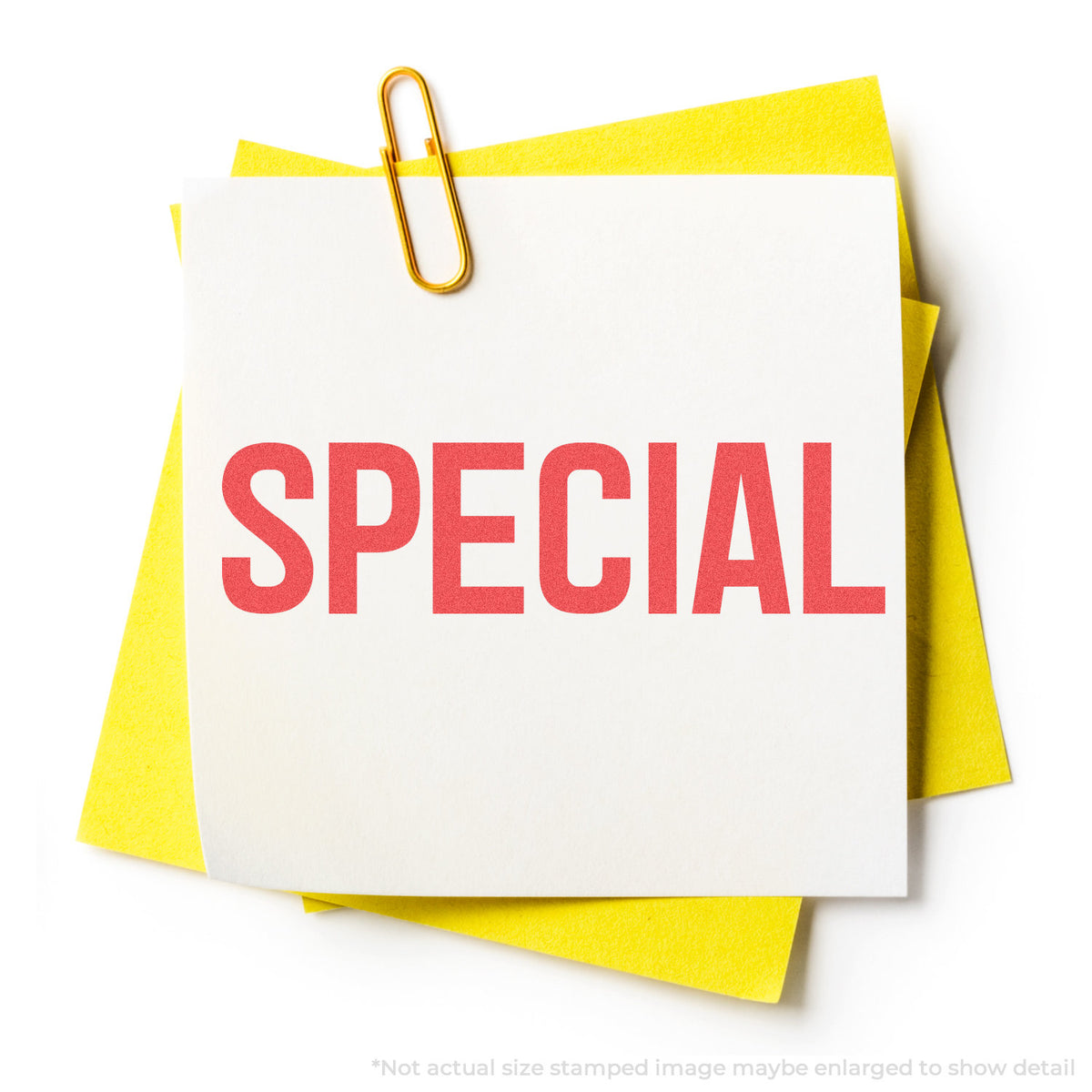 "Special" stamp impression on light paper stock, Xstamper Special Stamp