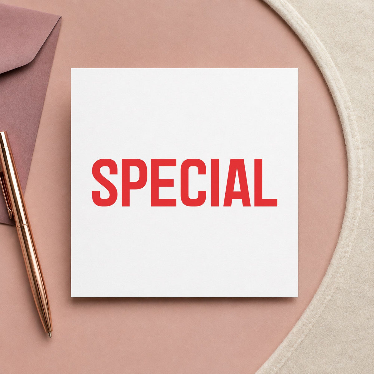 "Special" mark added to paperwork with a pre-inked Xstamper stamp