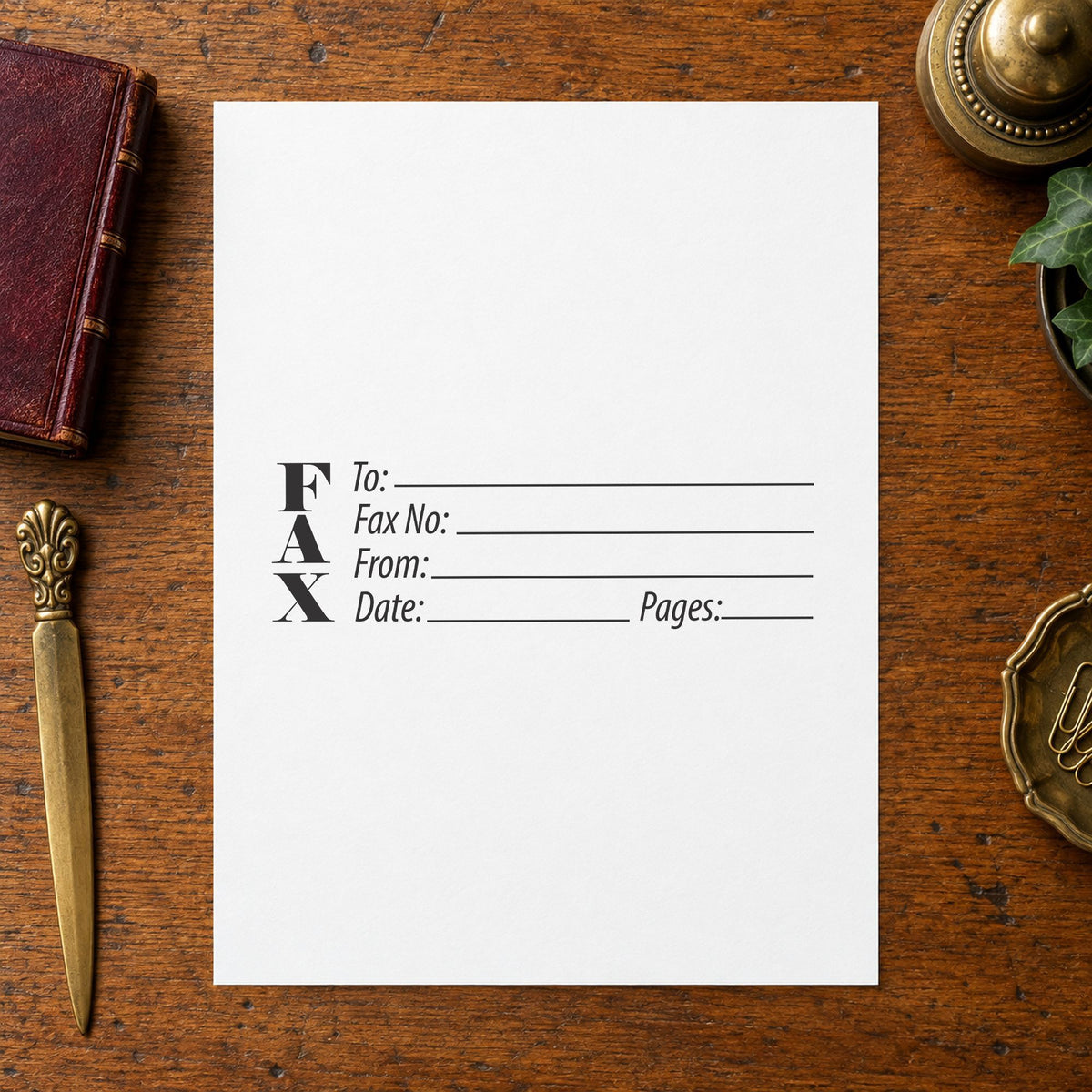 "Fax stamp" stamp impression made with pre-inked Xstamper 3279