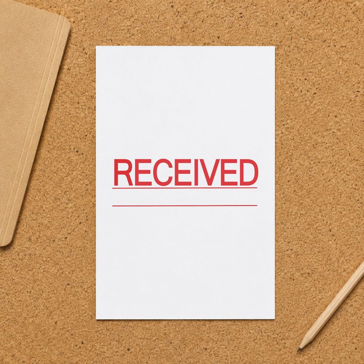 "Received" stamp mark in everyday office use, Xstamper 3251