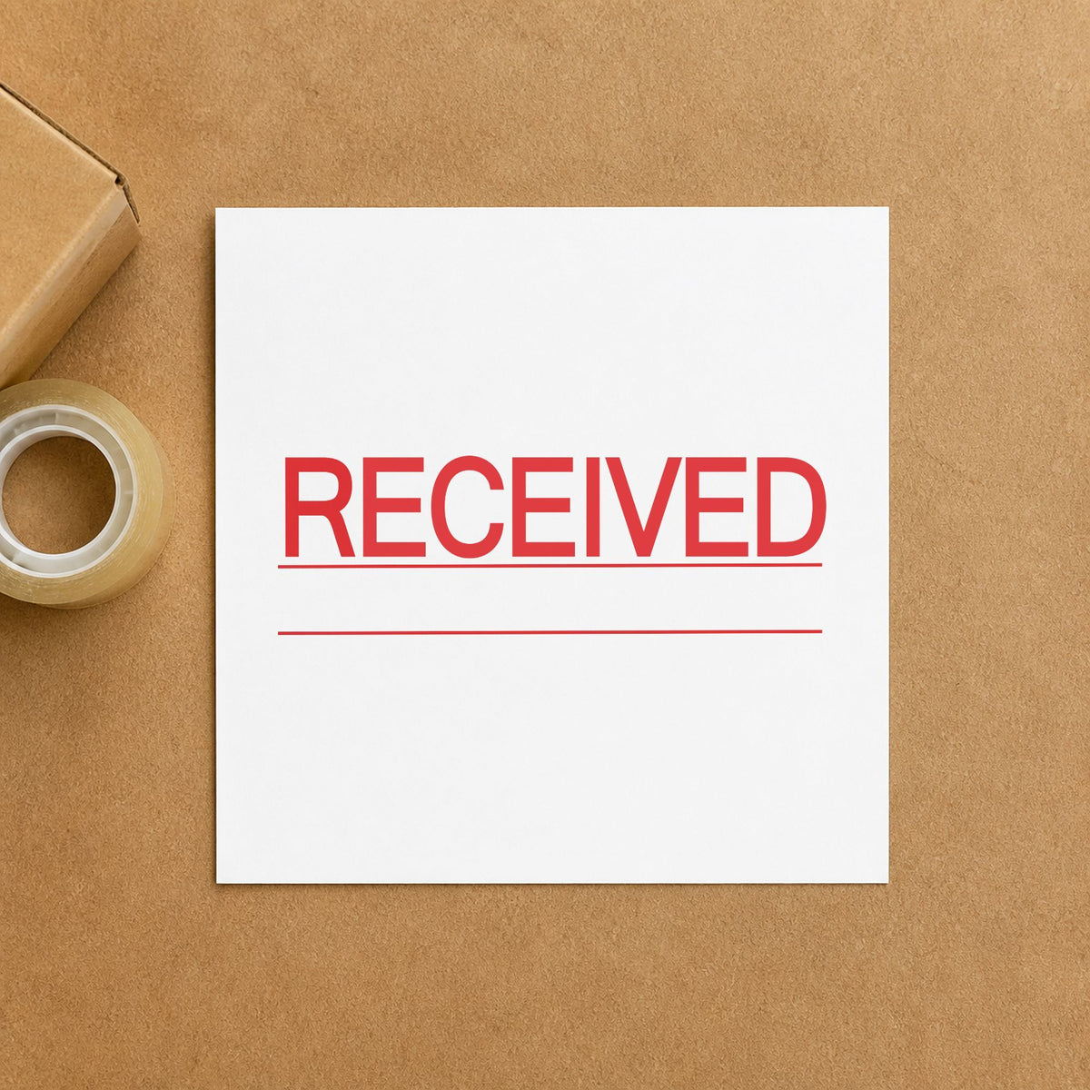 "Received" impression shown close up, rectangular imprint at 2-3/4 x 7/8 in