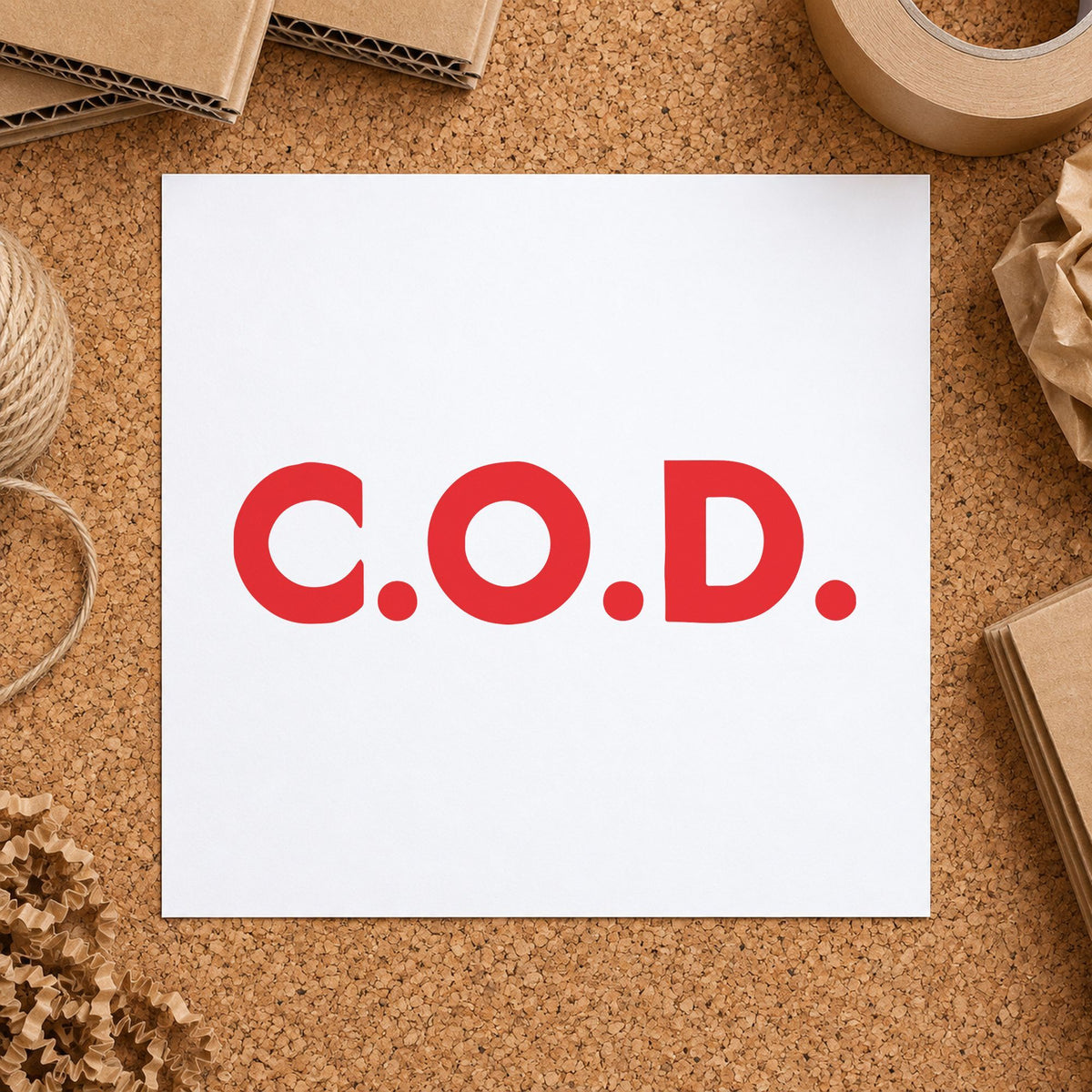 "C.O.D." stamp mark in everyday office use, Xstamper 2026