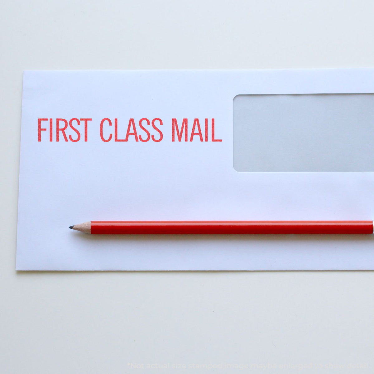 "First class mail" imprint used to flag items for handling, First Class Mail Document Stamp – Jumbo Red Pre-Inked Xstamper