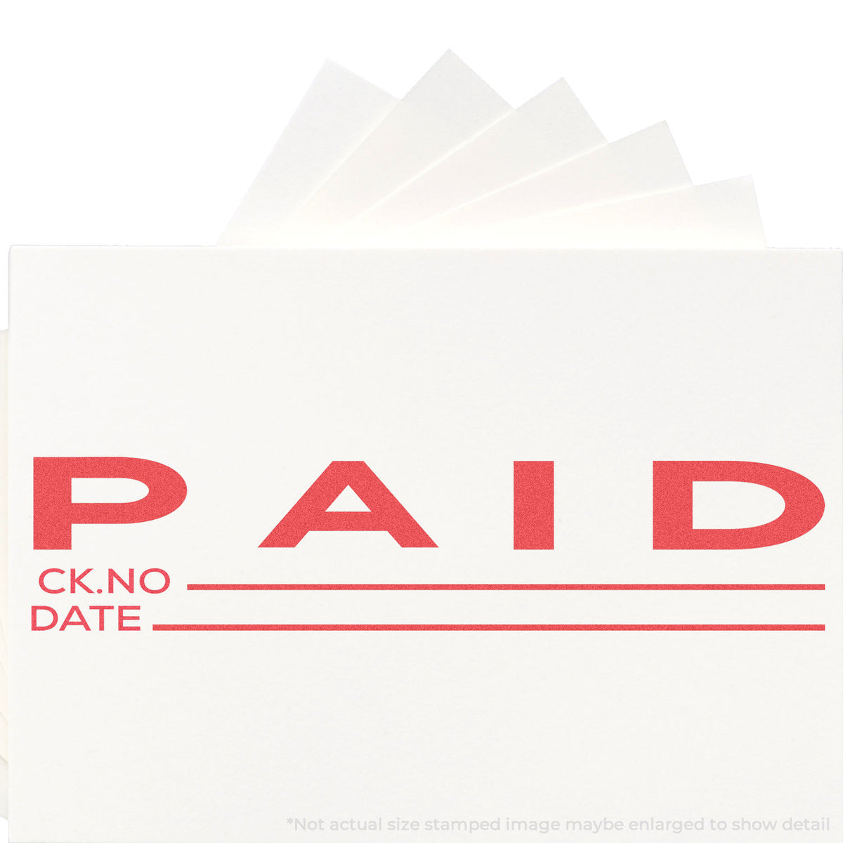 "Paid CK No.-Date" stamp impression on light paper stock, Paid CK No.-Date Stamp For Record Keeping – Jumbo Pre-Inked Xsta...