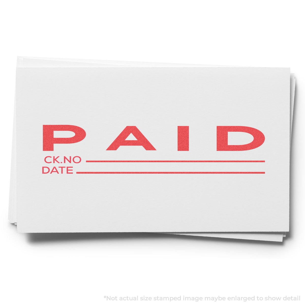 "Paid CK No.-Date" imprint used to flag items for handling, Paid CK No.-Date Stamp For Record Keeping – Jumbo Pre-Inked Xs...
