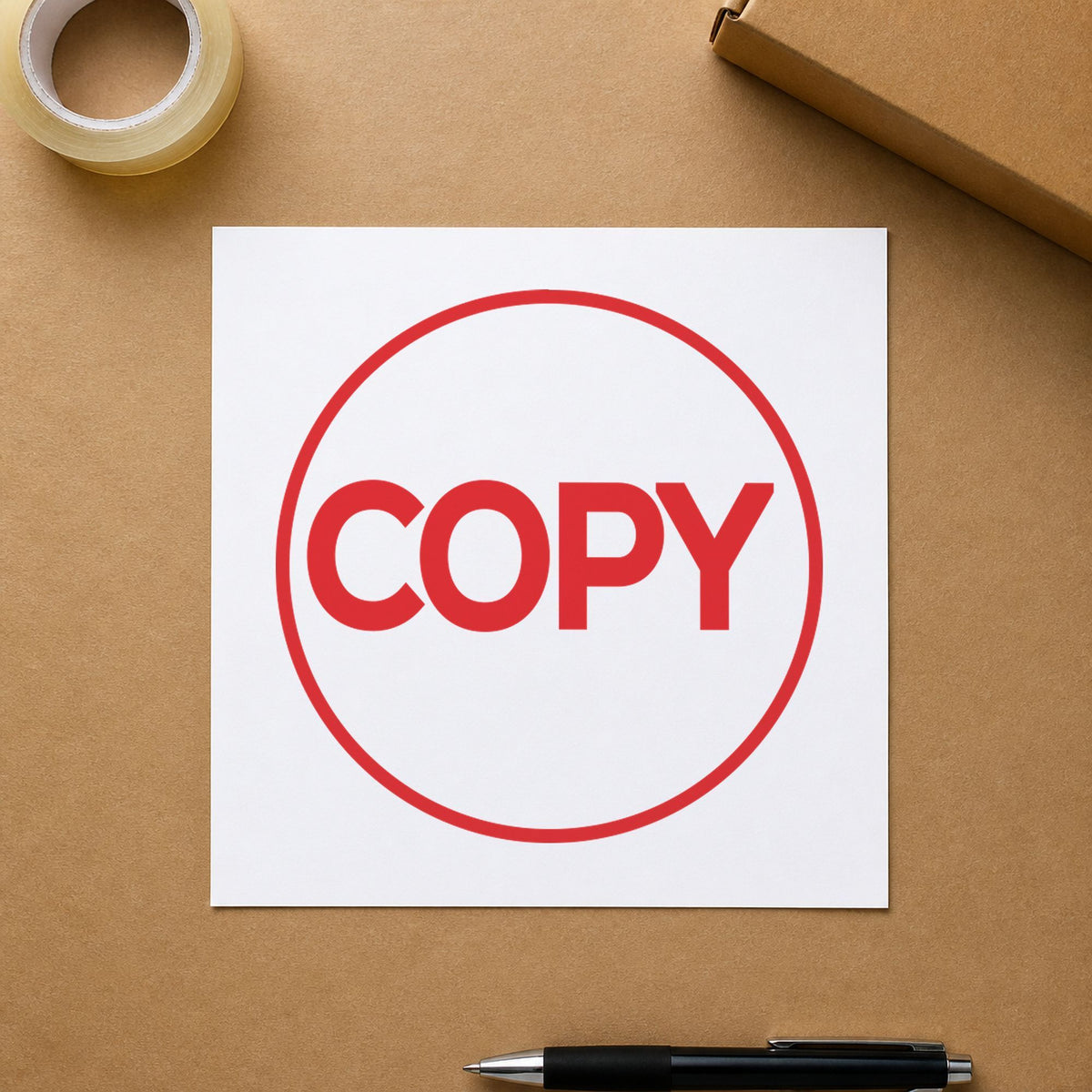 "Copy" stamp impression made with pre-inked Xstamper 11407
