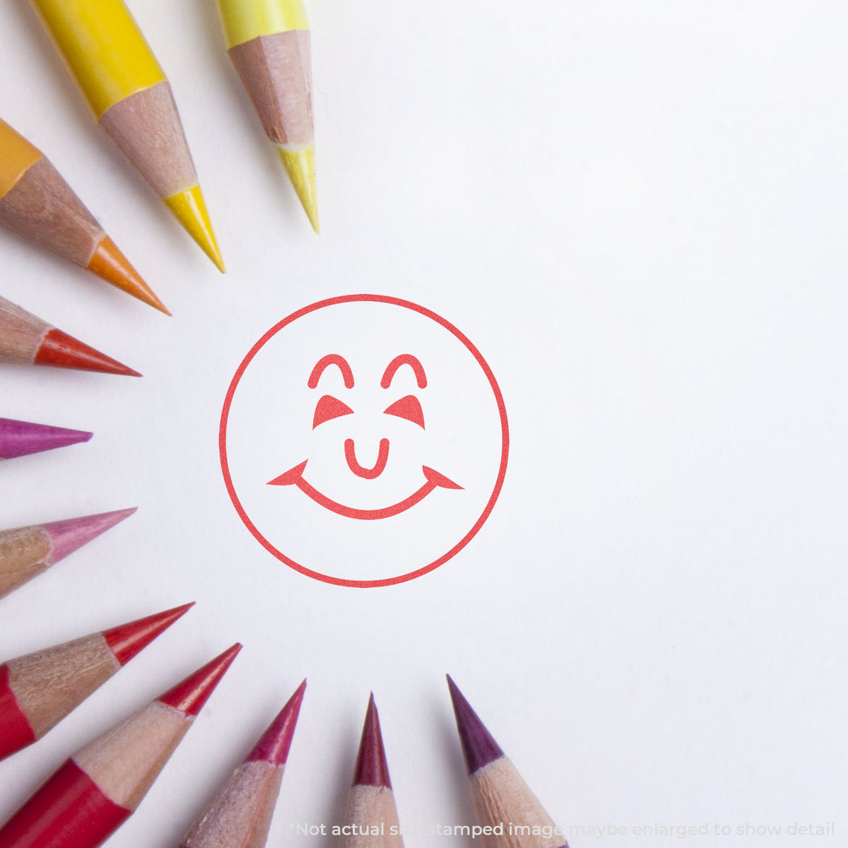 "Smiley face" mark stamped for document handling, Xstamper 11303 stamp