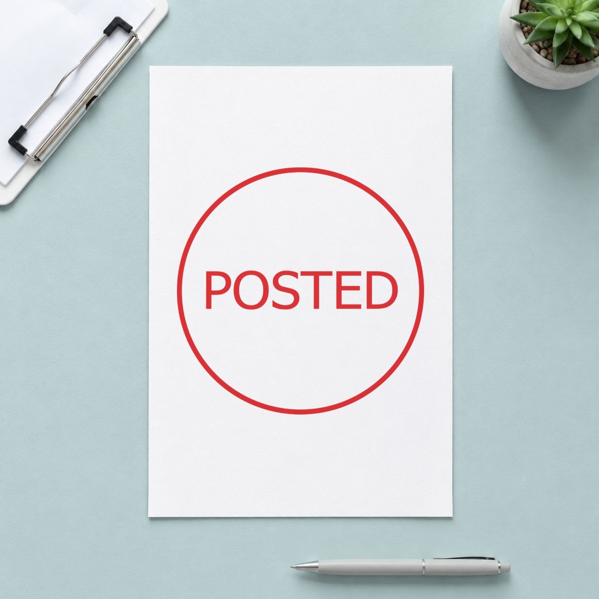 Xstamper Posted Office Stamp – Round Pre-Inked leaving a clean "Posted" impression