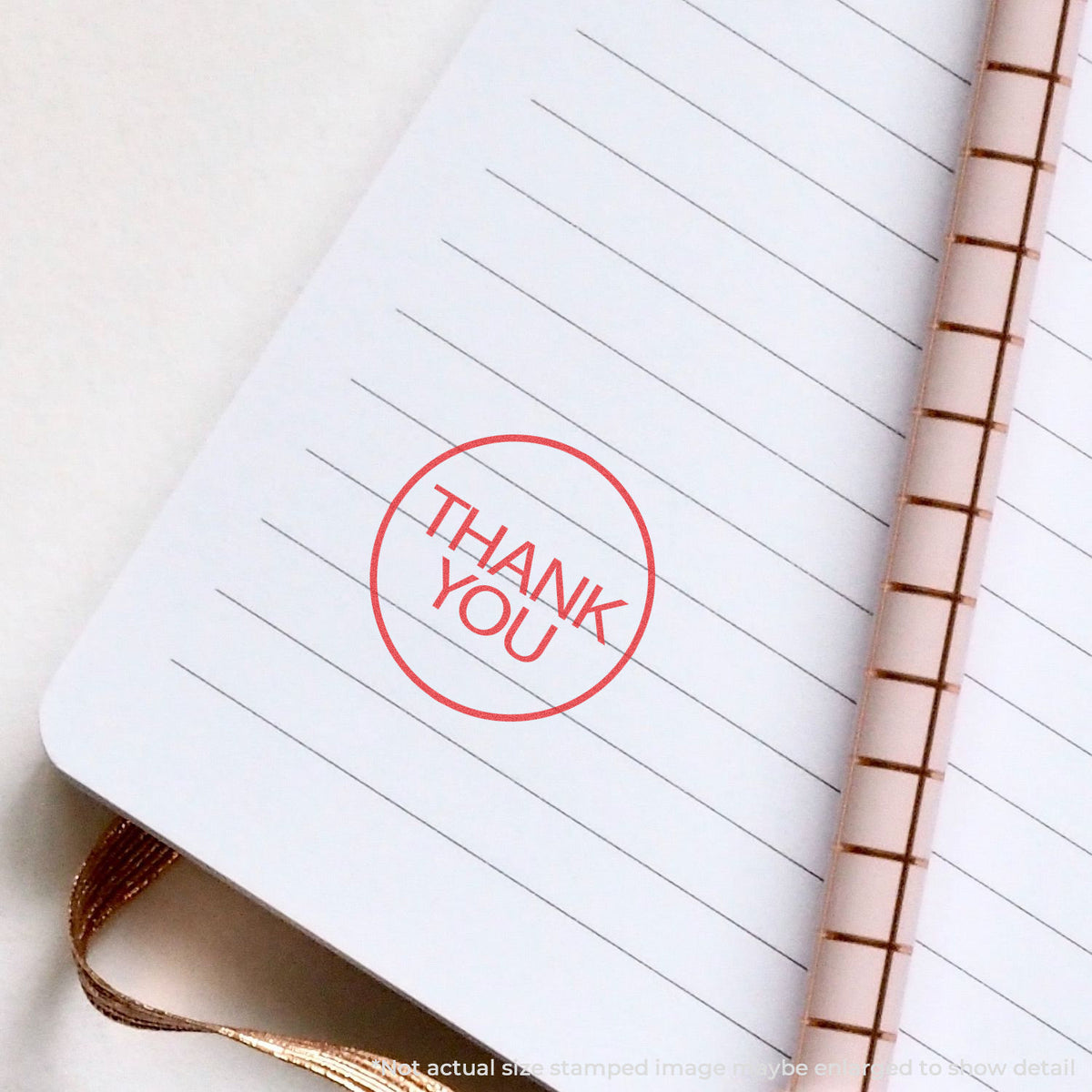 "Thank you" imprint used to flag items for handling, Xstamper Thank You Appreciation Stamp – Round Red Pre-Inked