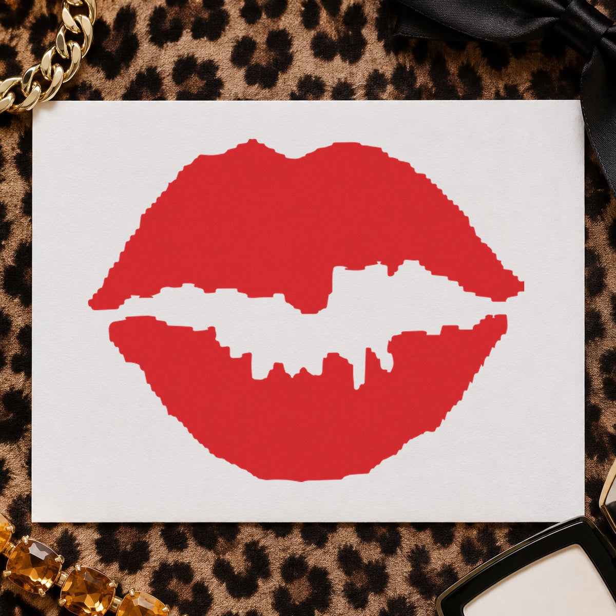 "Kiss" imprint at 5/8 in diameter, no separate ink pad required