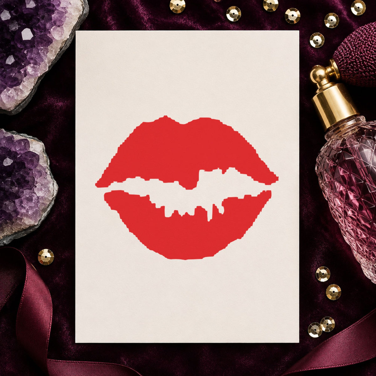 Kiss Stamp – Round Pre-Inked Xstamper leaving a clean "Kiss" impression