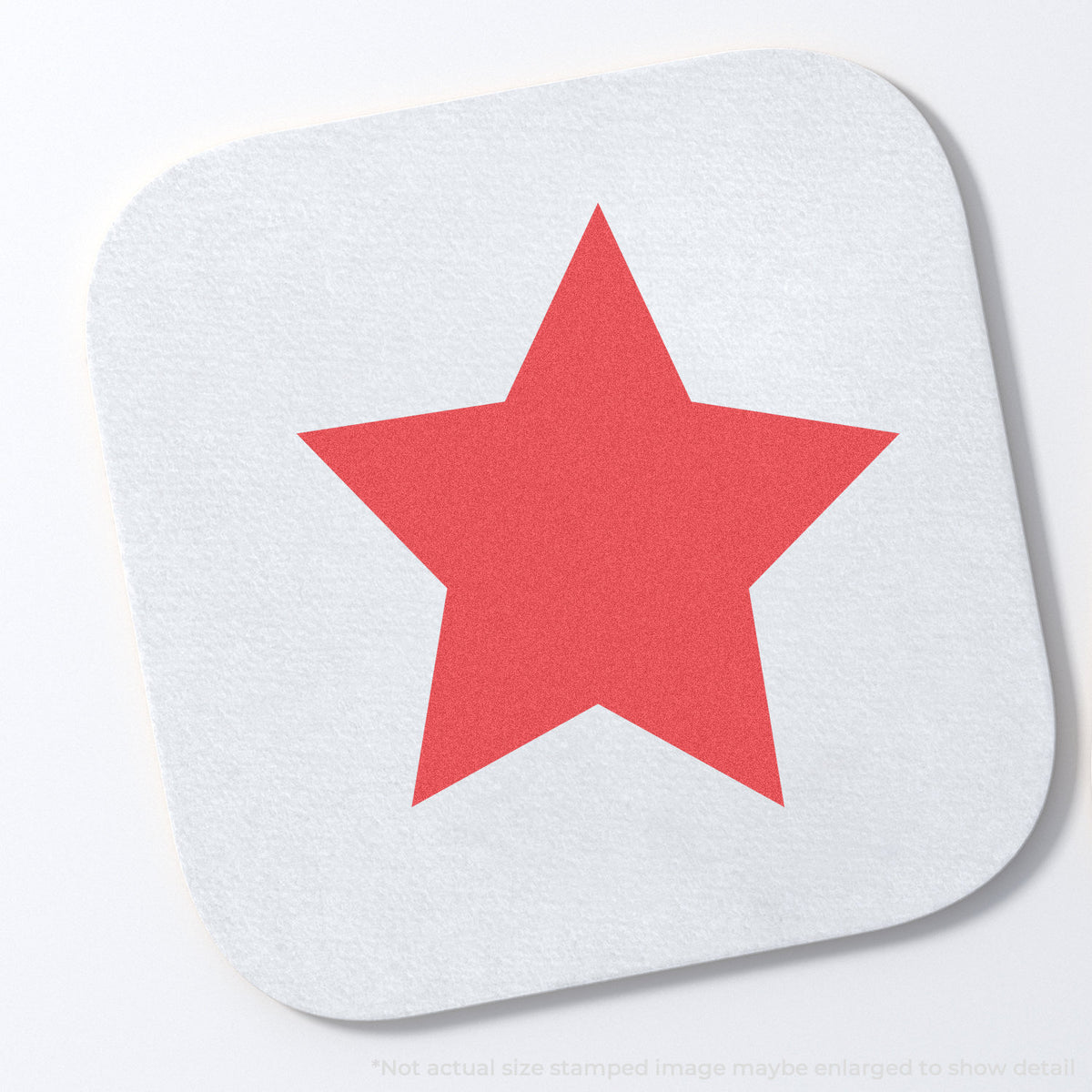 "Star" stamp impression on light paper stock, Star Stamp – Round Red Pre-Inked Xstamper