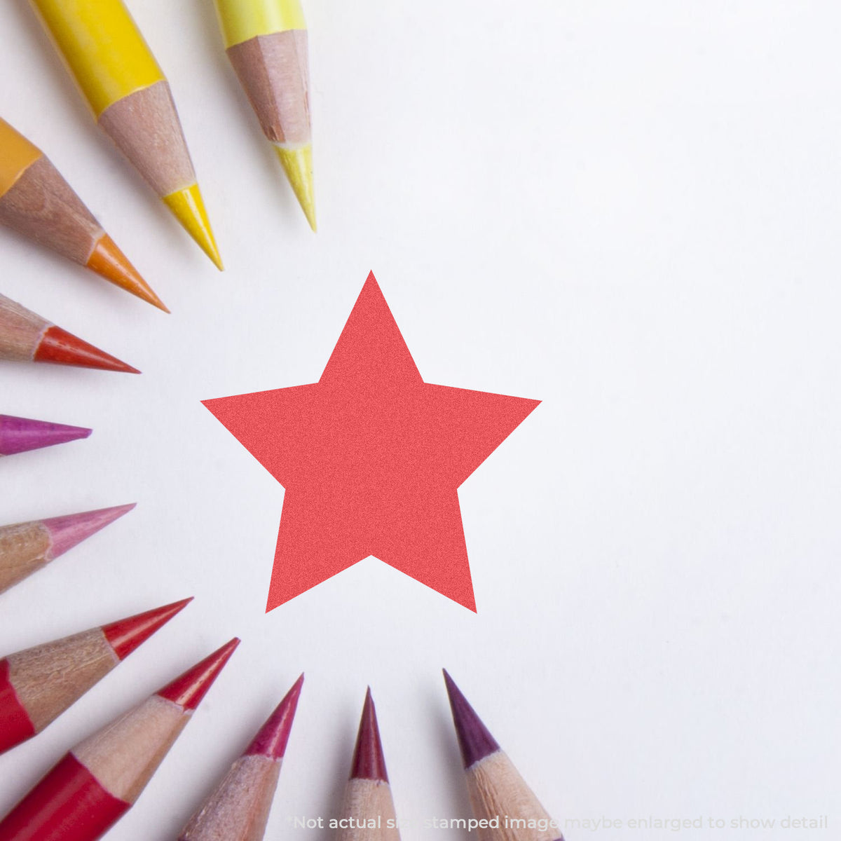 "Star" mark stamped for document handling, Xstamper 11309 stamp