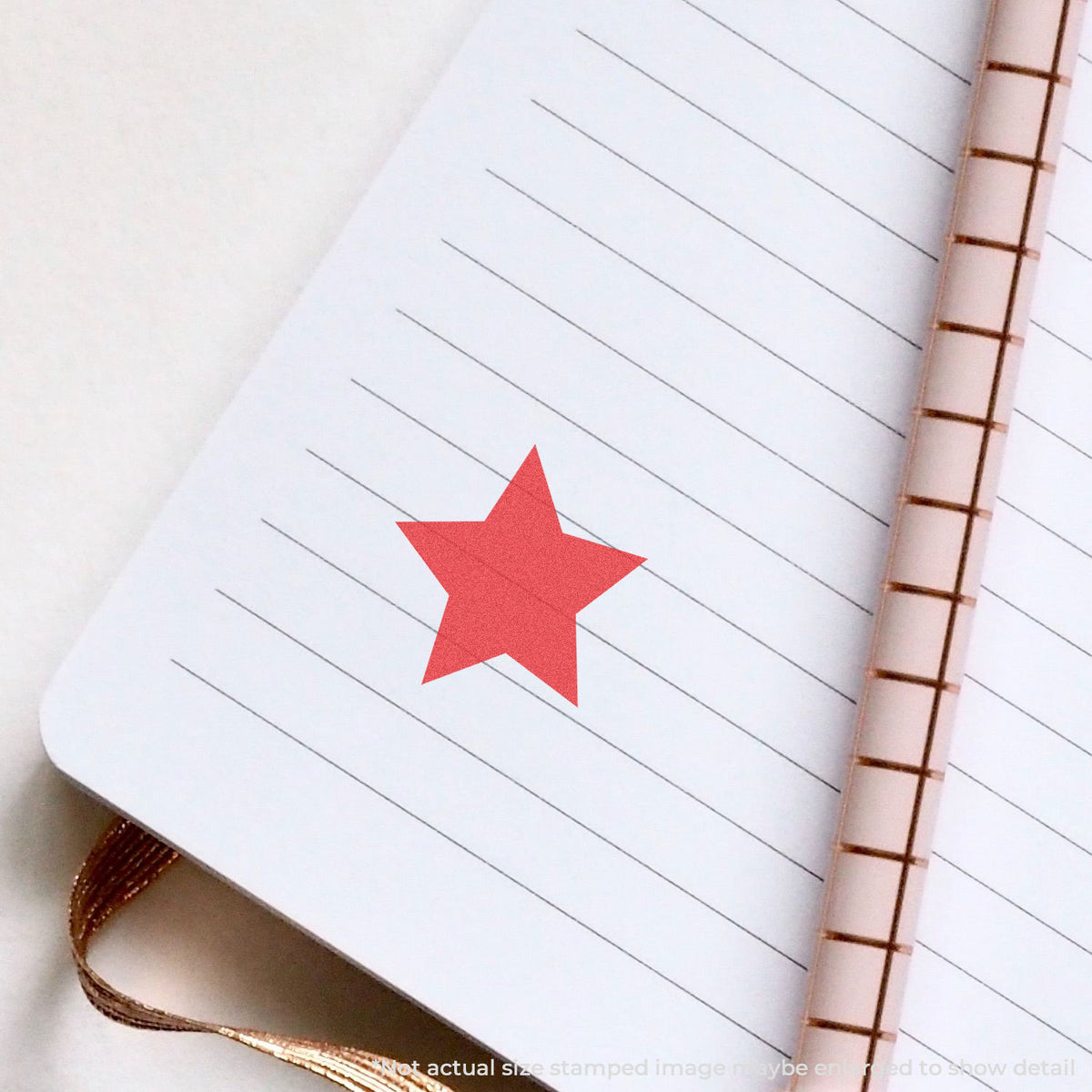 "Star" imprint used to flag items for handling, Star Stamp – Round Red Pre-Inked Xstamper