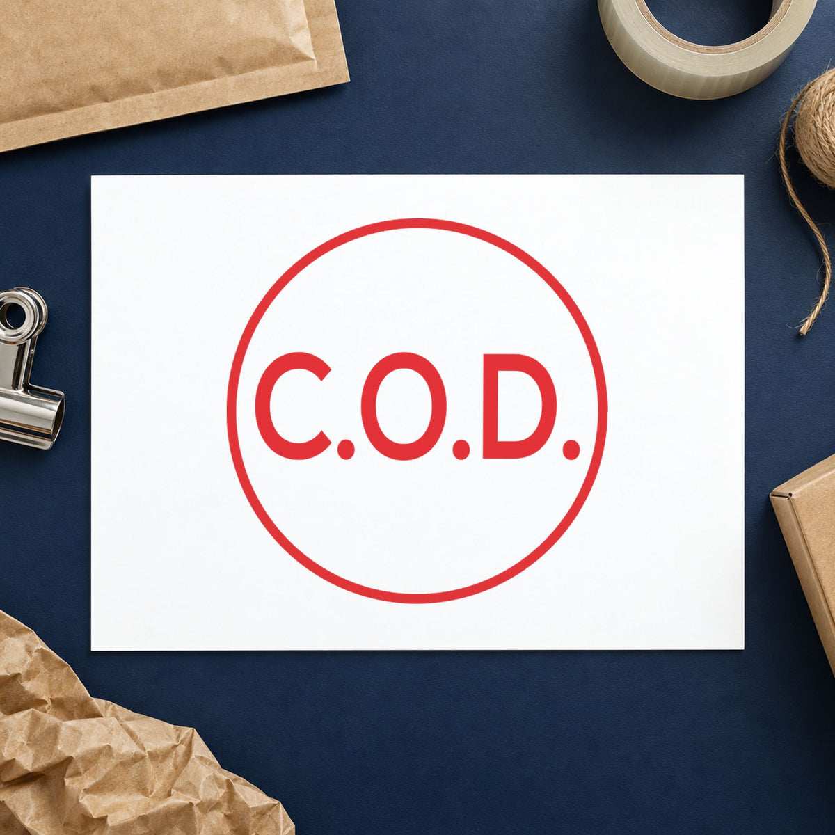 Crisp "C.O.D." imprint produced by the Round C.O.D. Delivery Stamp